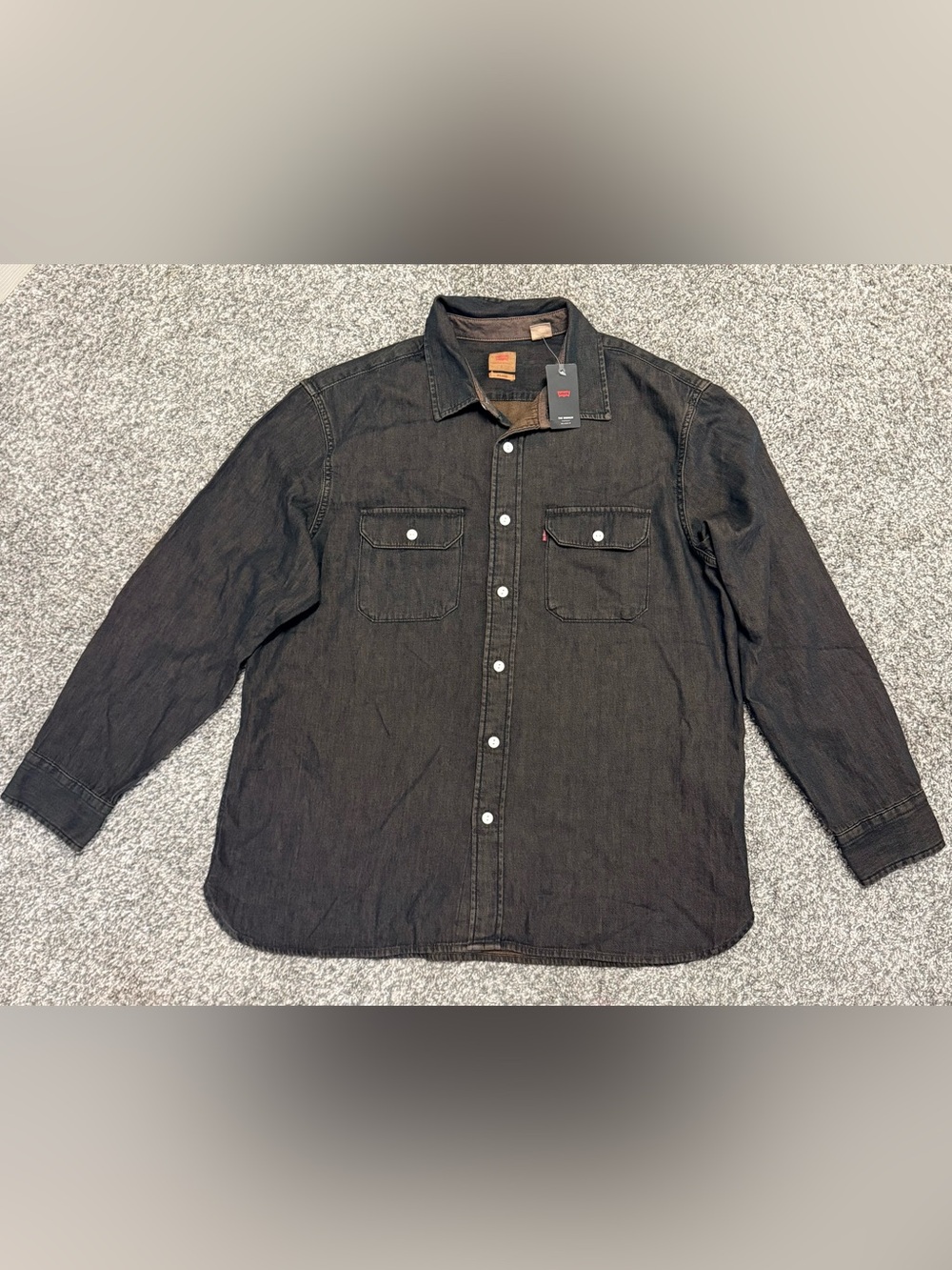 Levi's -The Worker- Men's Black Denim Relaxed-Fit Button-Up Shirt